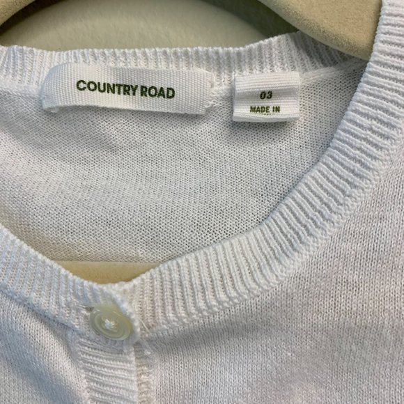 COUNTRY ROAD Girls Cardigan Sweater 3 3T White VGUC Knit Cotton Toddler Girl - Picture 8 of 8